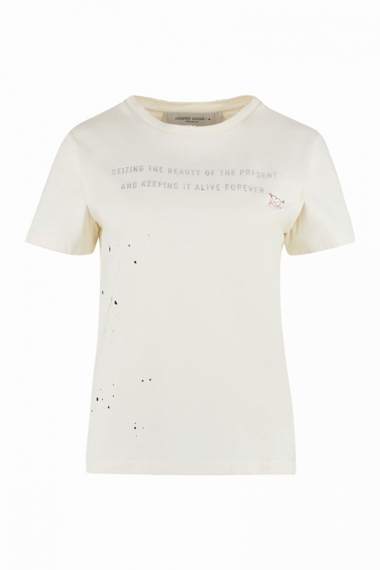 Doris Cotton T-shirt In Panna