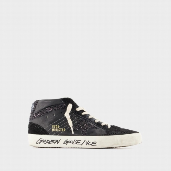 Mid Star Sneakers - - Black - Leather