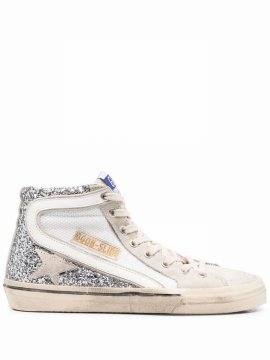 Women's Silver Leather Sneakers