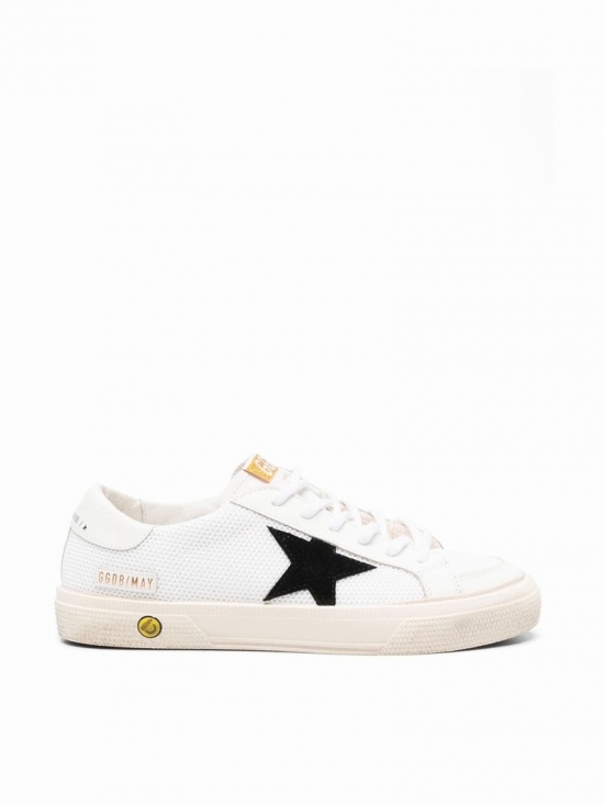 Kids' Boys White Leather Sneakers