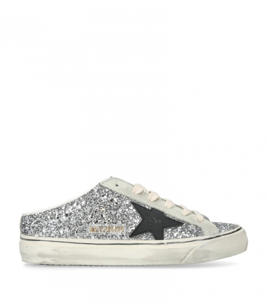 Glitter Superstar Sneakers In Silver