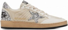 White & Beige Ball Star Sneakers In 10414 White/beige/si