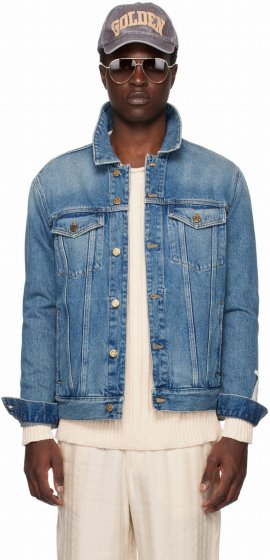 Blue Mid-washed Denim Jacket In 50100 Blue