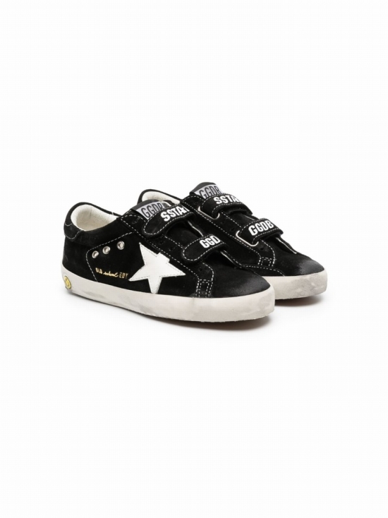 Kids' Old Skool Touch-strap Sneakers In Black