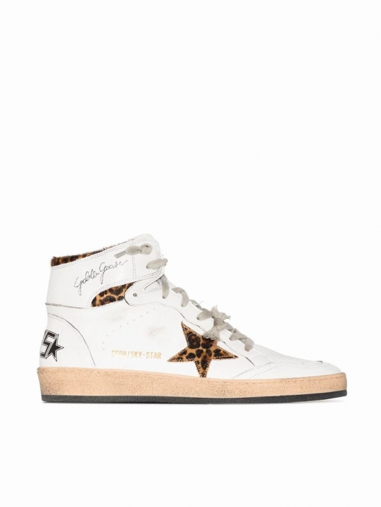 Sky Star Nappa Upper With Serigraph Leo Horsy Star And Ankle In White Beige Brown Black Leo