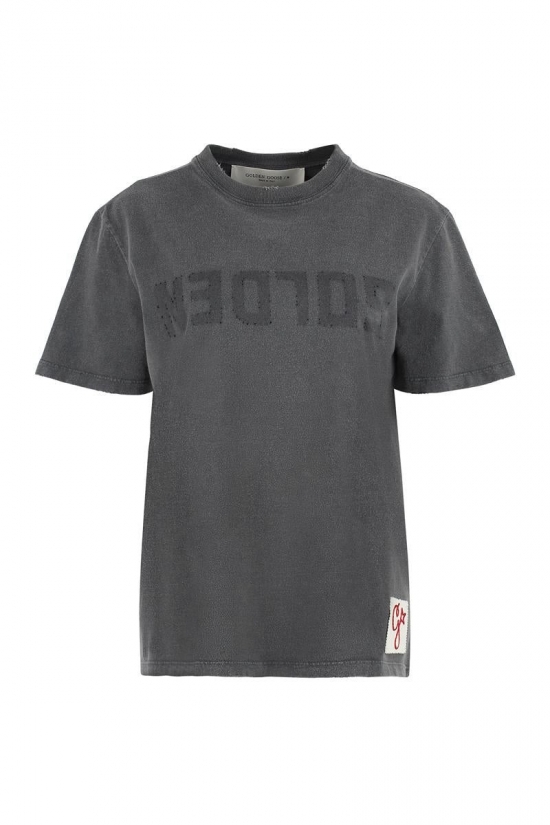 Logo Cotton T-shirt In Gray