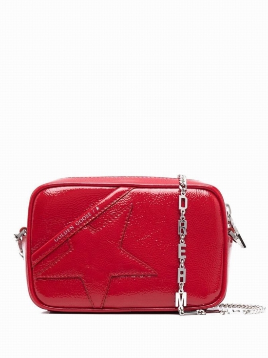 Red Leather Star Shoulder Bag