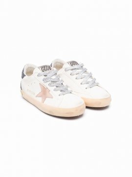 Kids' White Leather Sneakers In Bianco+beige