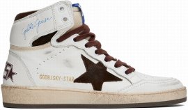 White & Brown Sky-star Sneakers In 11362 White/beige/ch