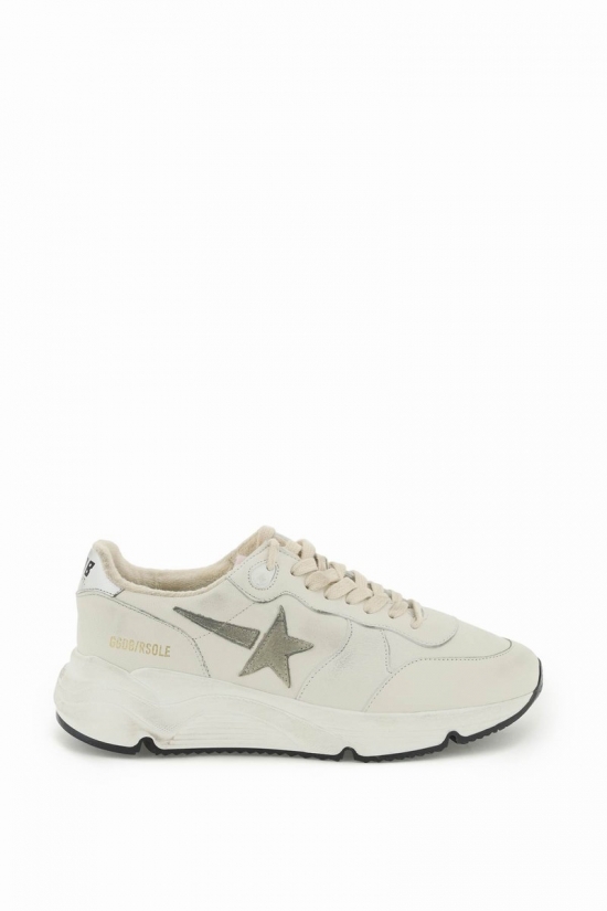 Running Sole Sneakers In White Taupe Silver (white)