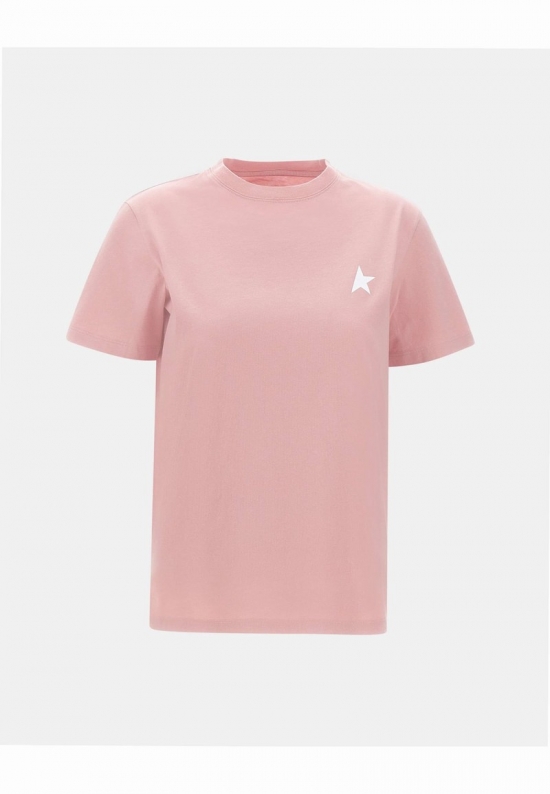 Star Cotton T-shirt In Pink /white