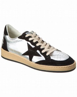 Ballstar Leather & Suede Sneaker In Black