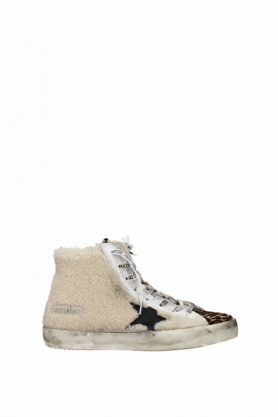 Sneakers Francy Sheepskin Leopard In Beige