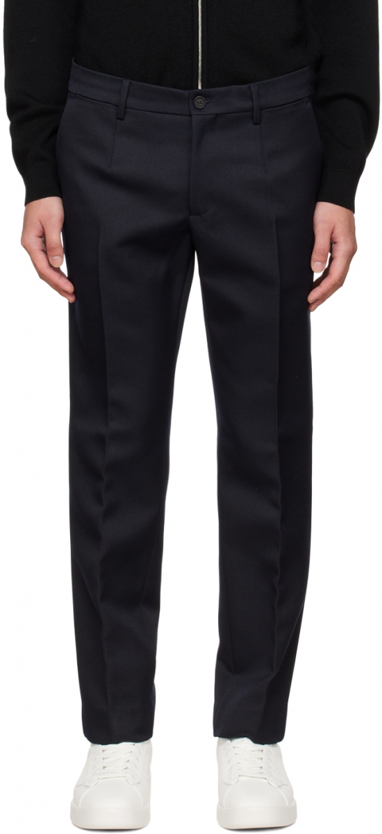 Navy Creased Trousers