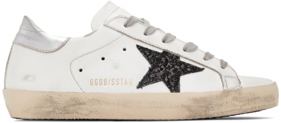 SSENSE Exclusive White Glitter Superstar Sneakers