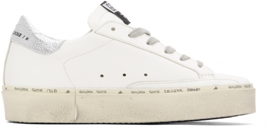 White & Silver Hi Star Sneakers