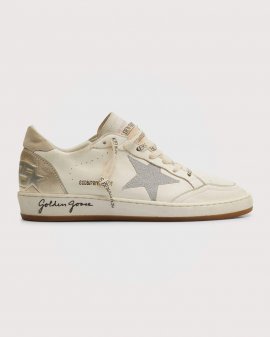 Ballstar Metallic Leather Low-top Sneakers In White