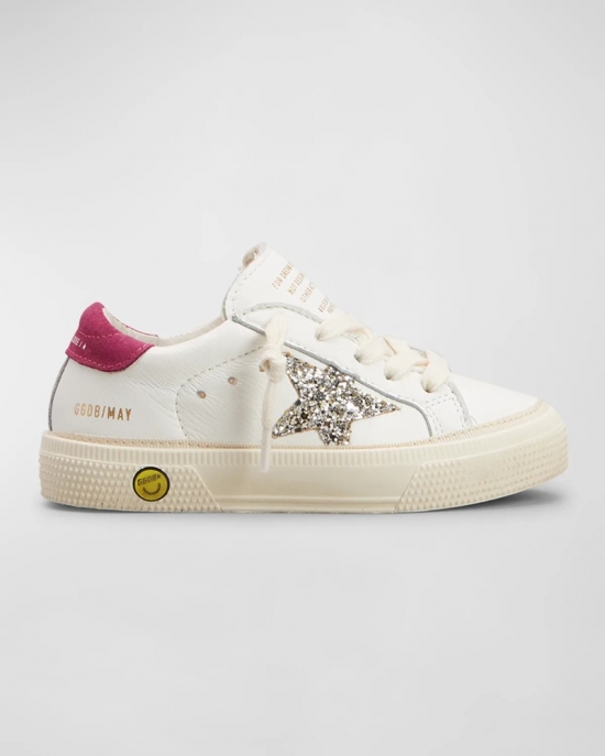 Kids' Girl's May Glitter Star Sneakers, Baby/toddler In Whiteplatinummage