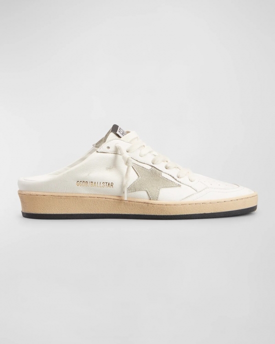 Allstar Sabot Leather Slide Sneakers In White Ice