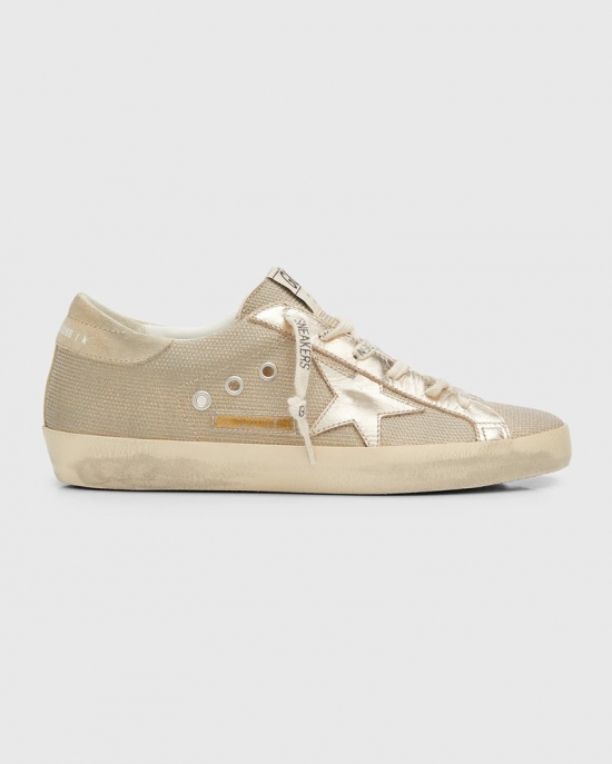 Superstar Metallic Net Low-top Sneakers In Gold Platinum Mar