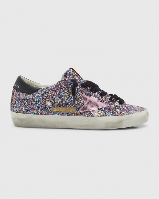 Superstar Multicolored Glitter Low-top Sneakers In Multicolor Antiqu