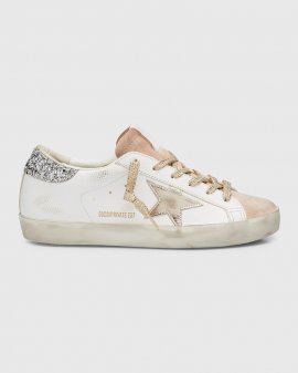 Superstar Lizard Glitter Low-top Sneakers In White Nude Platin