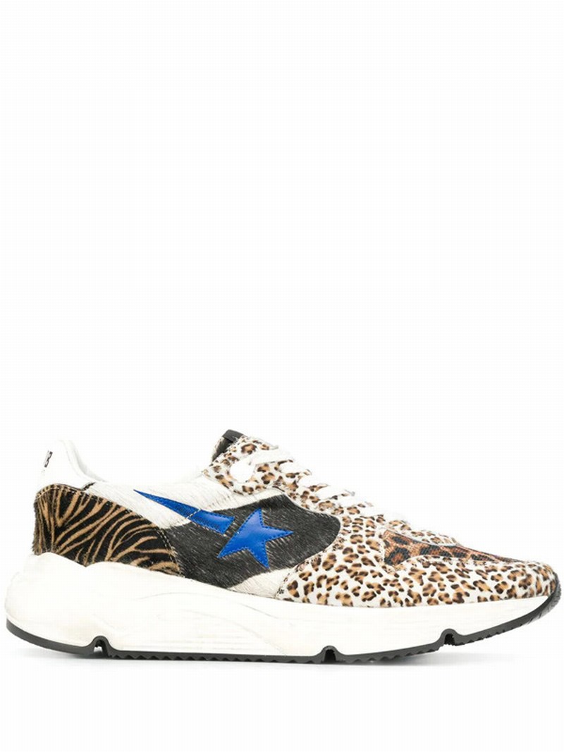 Unisex Calf Hair Low-top Sneakers In Bluette