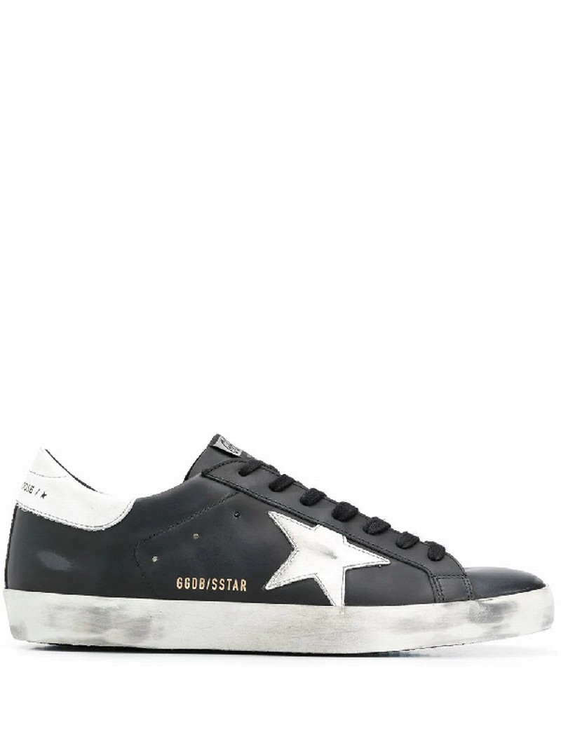 Super-star Distressed-effect Sneakers In Black