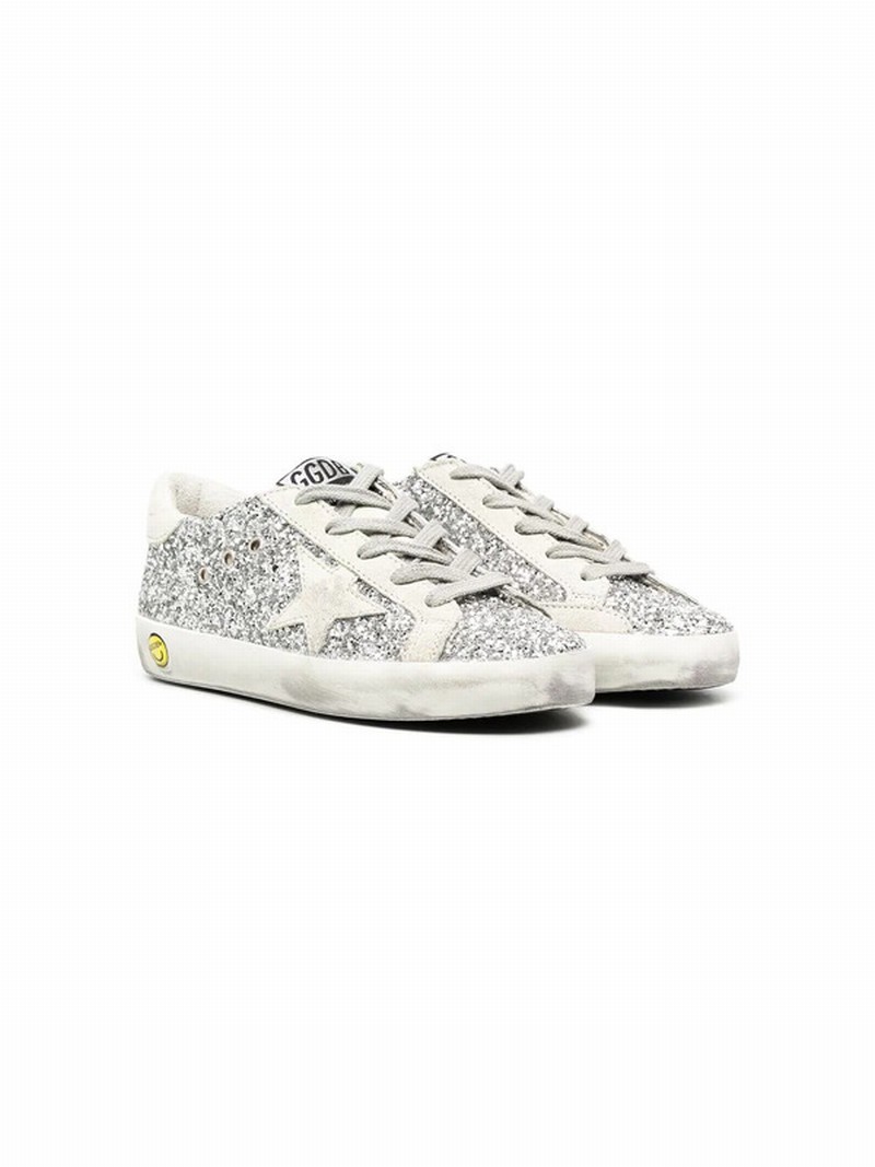 Babies' Superstar Glitter Low-top Sneakers In Silver