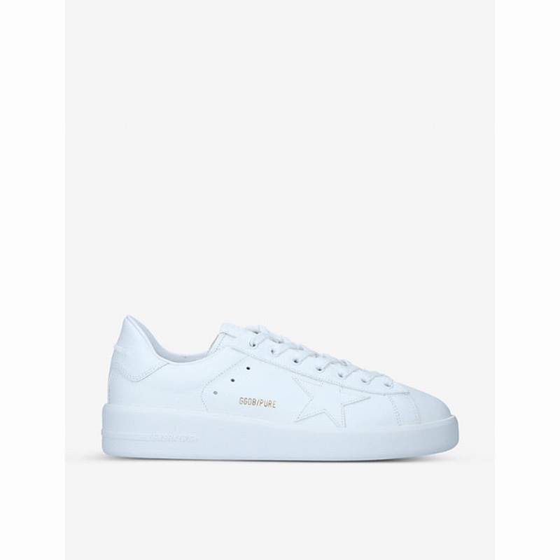 Men's White Men's Pure Star Leather Trainers