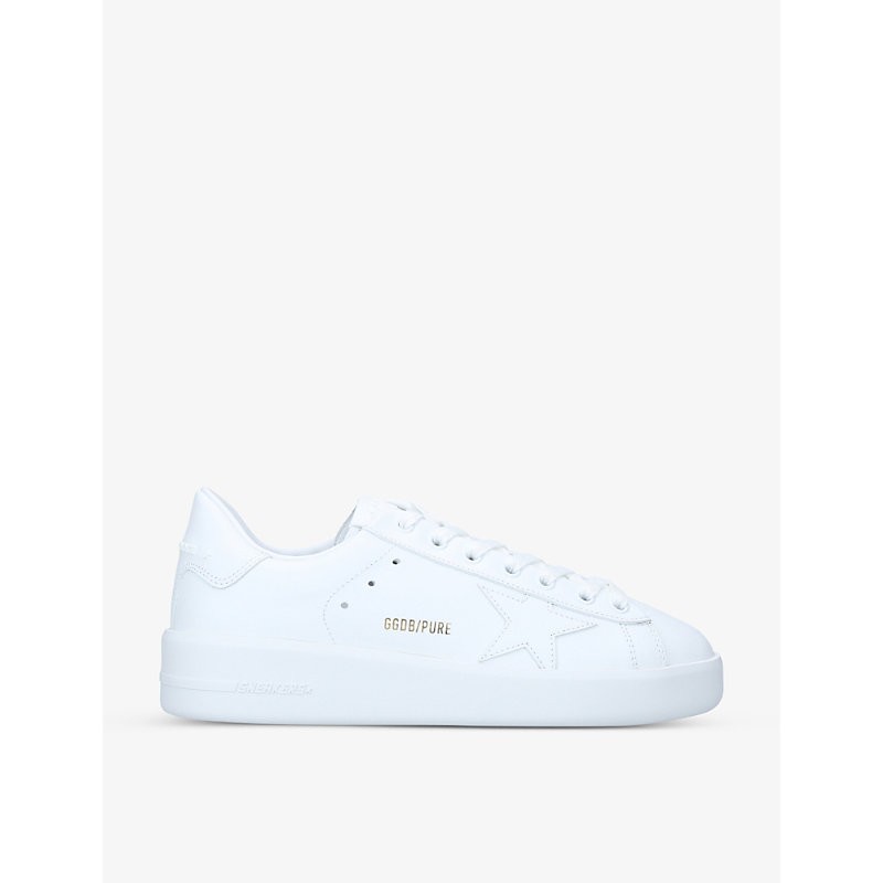 Women's White Women's Pure Star Star-embroidered Leather Trainers