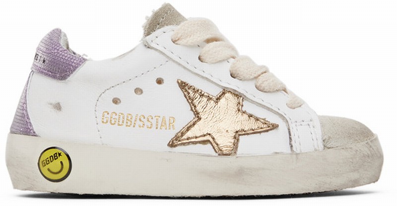 Baby White & Gold Superstar Classic Sneakers In 81614 White/ice/gold