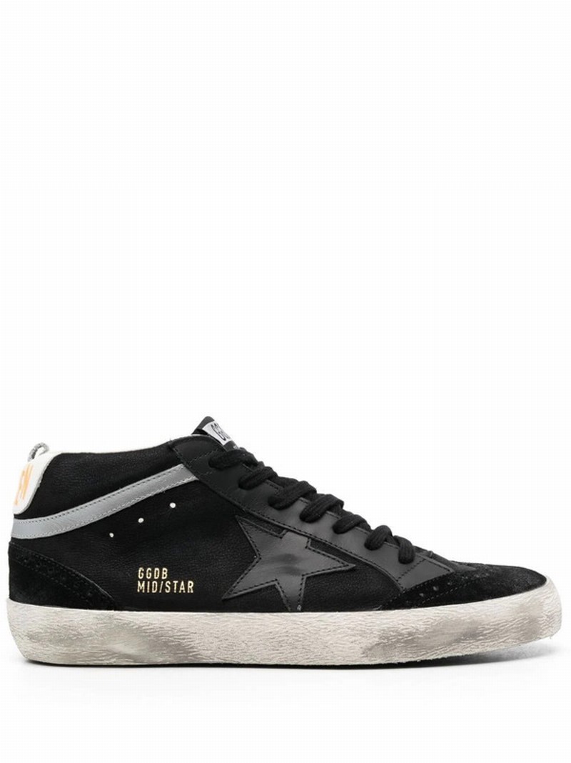 Mid-star High-top Sneakers In Black