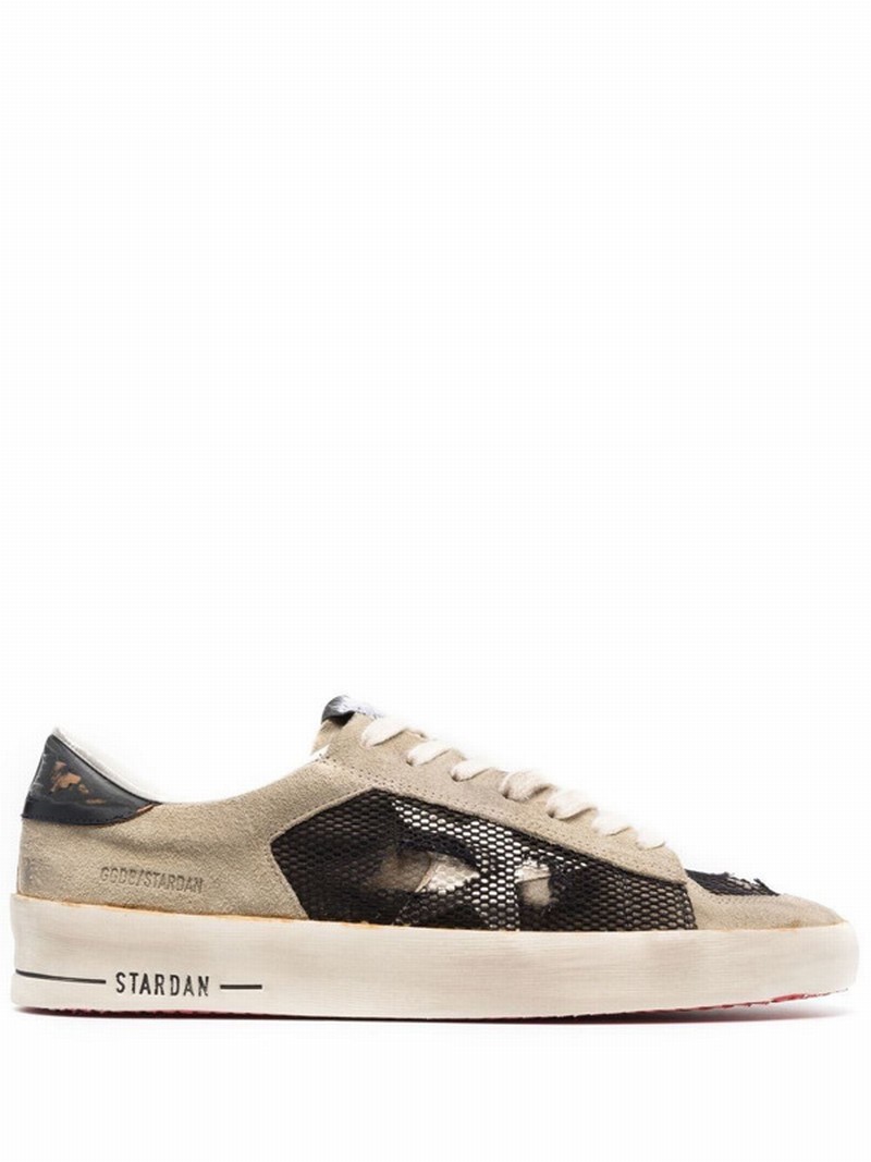 Stardan Mesh-suede Sneakers In Beige