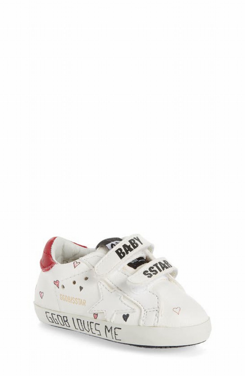 Kids' Old School Sneaker In White/ Red