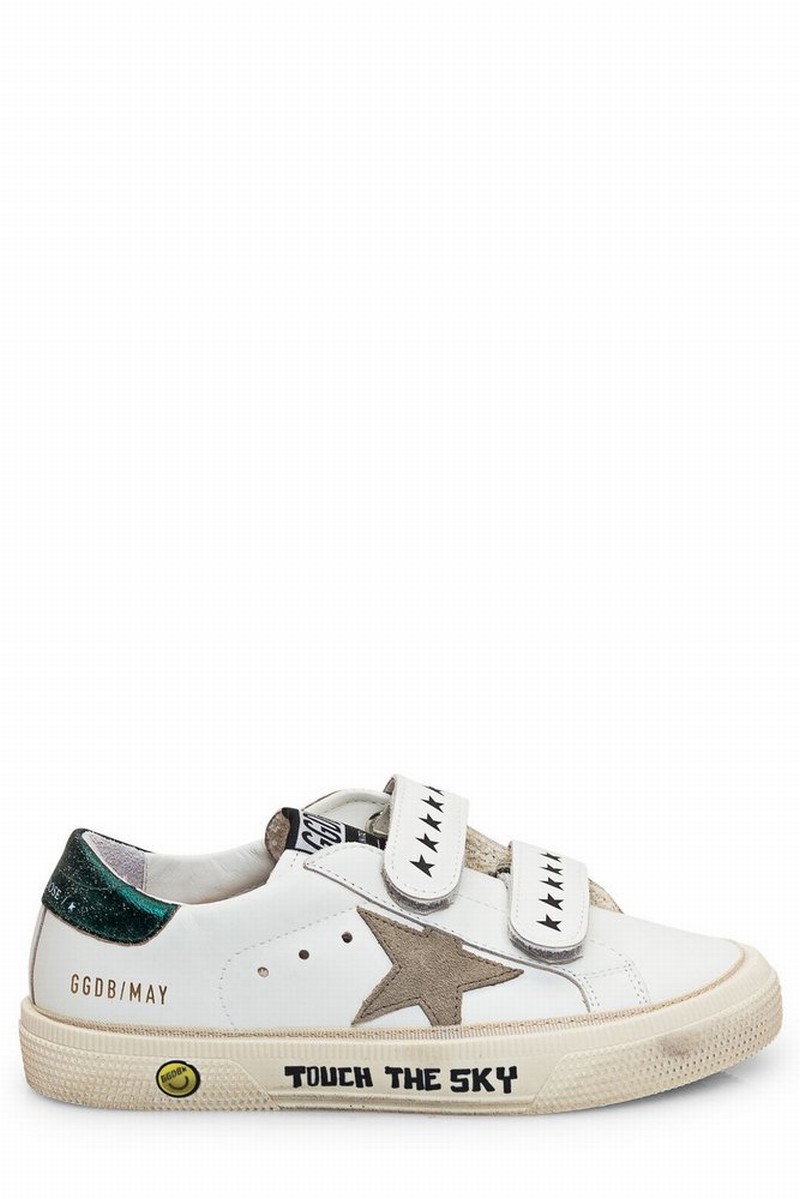 Kids May School Low Top Sneakers In White