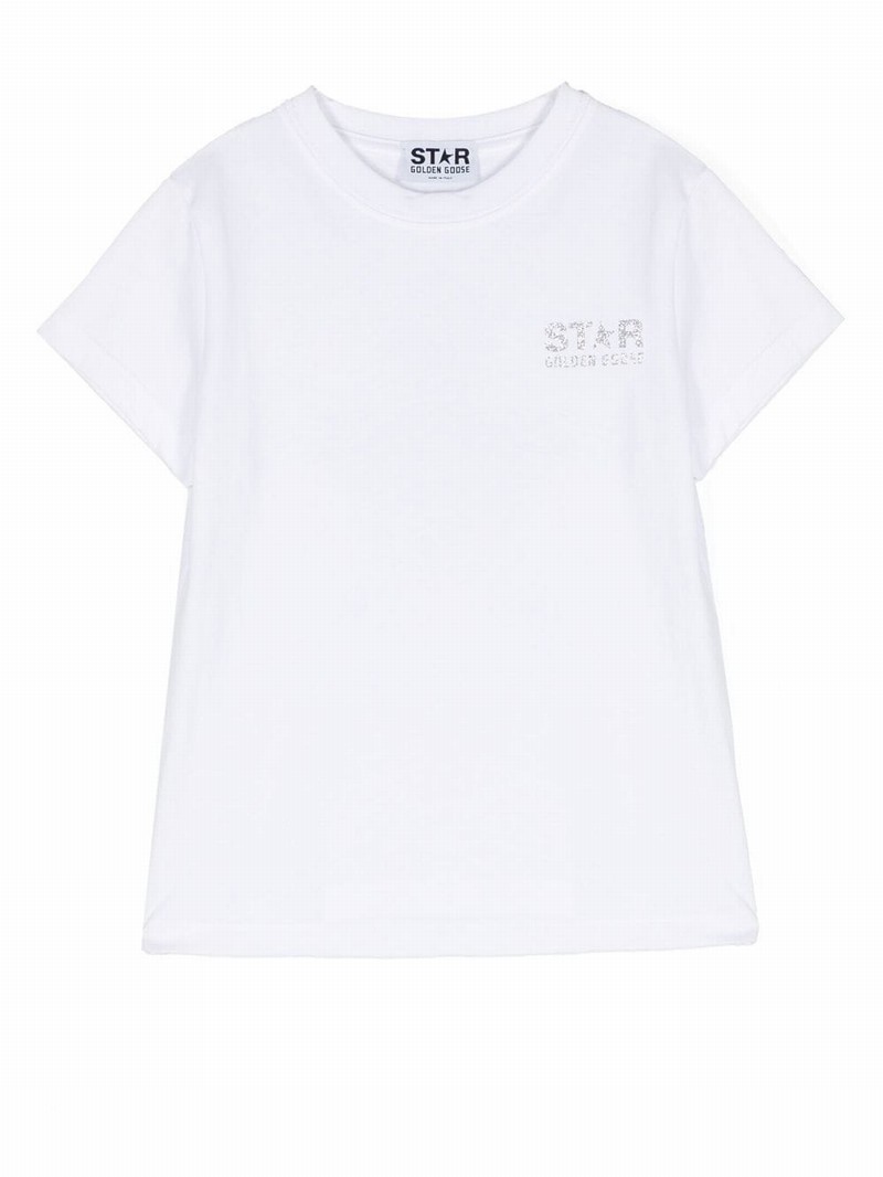 Kids' Star-print Short-sleeve T-shirt In White