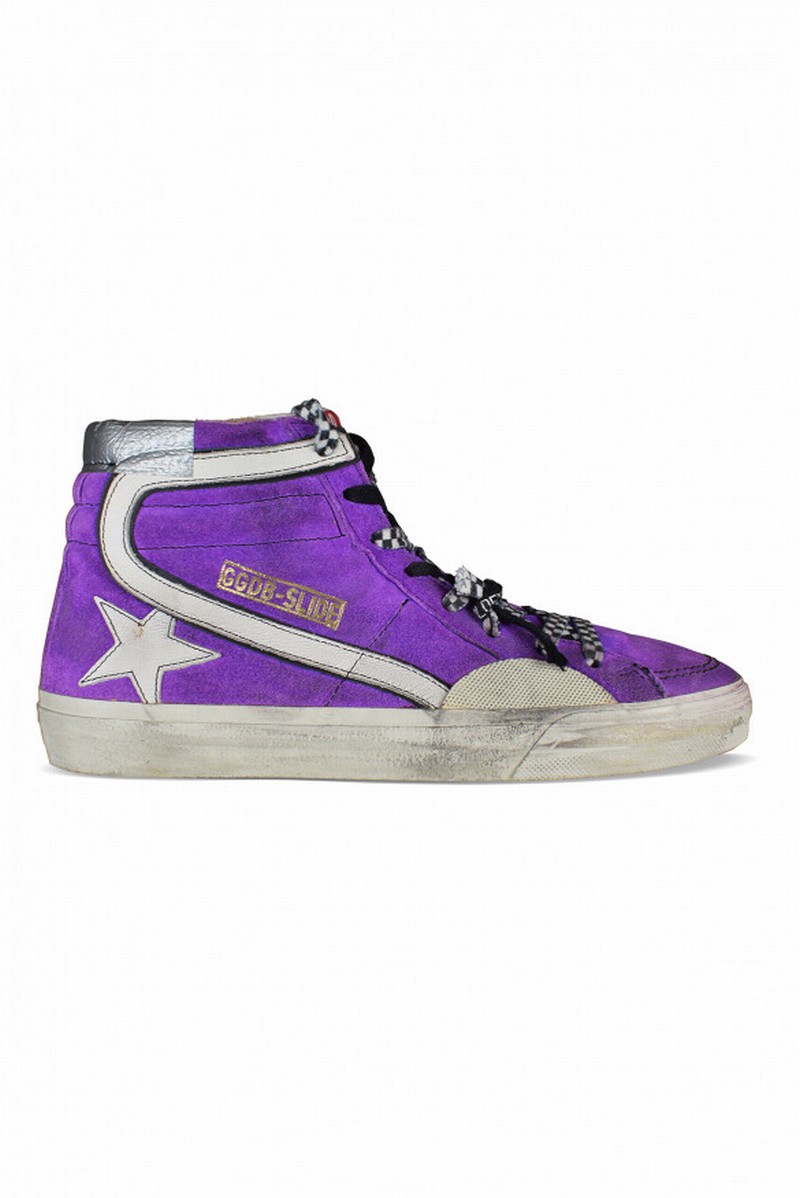 Men's Luxury Sneakers Deluxe Brand Slide Sneakers In Purple Suede