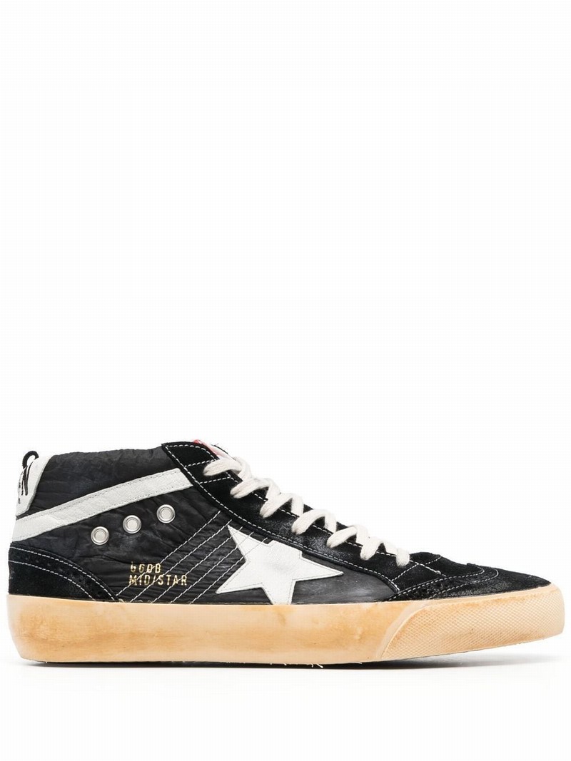 Mid Star Lace-up Sneakers In Black