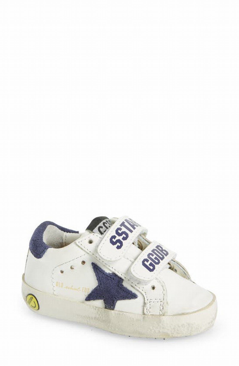 Kids' Old School Low Top Sneaker In White/blue Depths