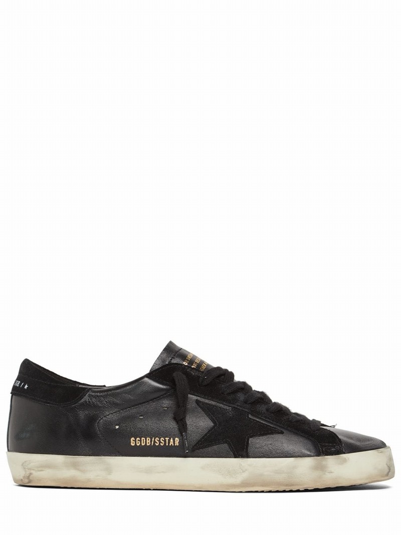 Super Star Leather & Suede Sneakers In Black