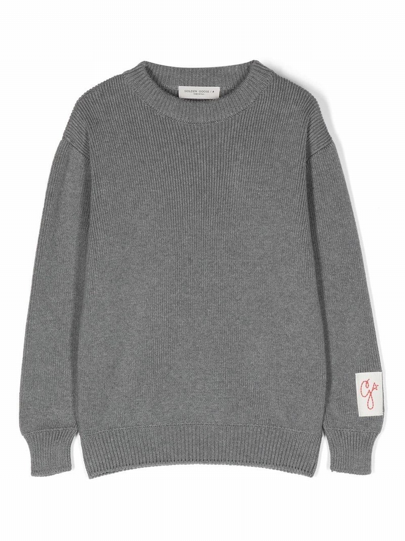 Kids' Logo-appliqu?? Crew Neck Sweater In Grey