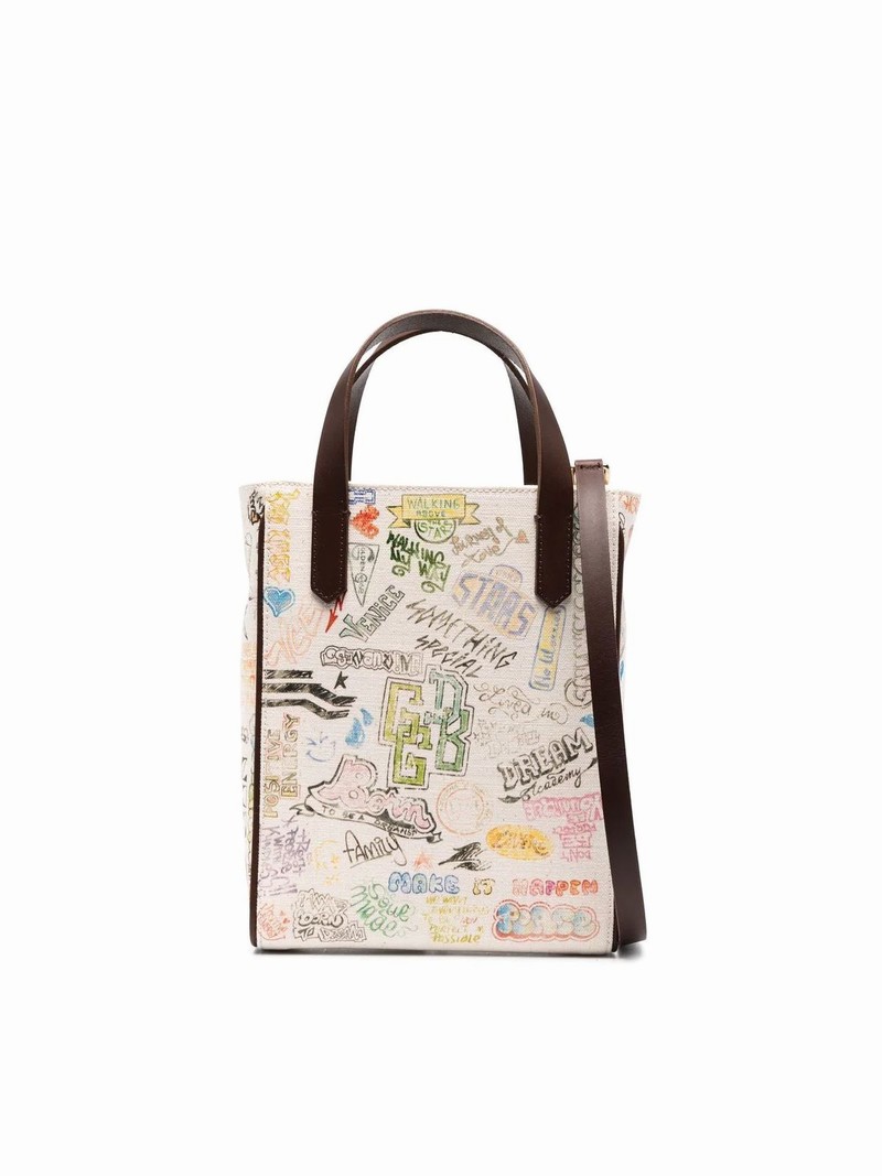 Mini California Bag Journey Natural Kuroki Body Leather Handles Serigraph