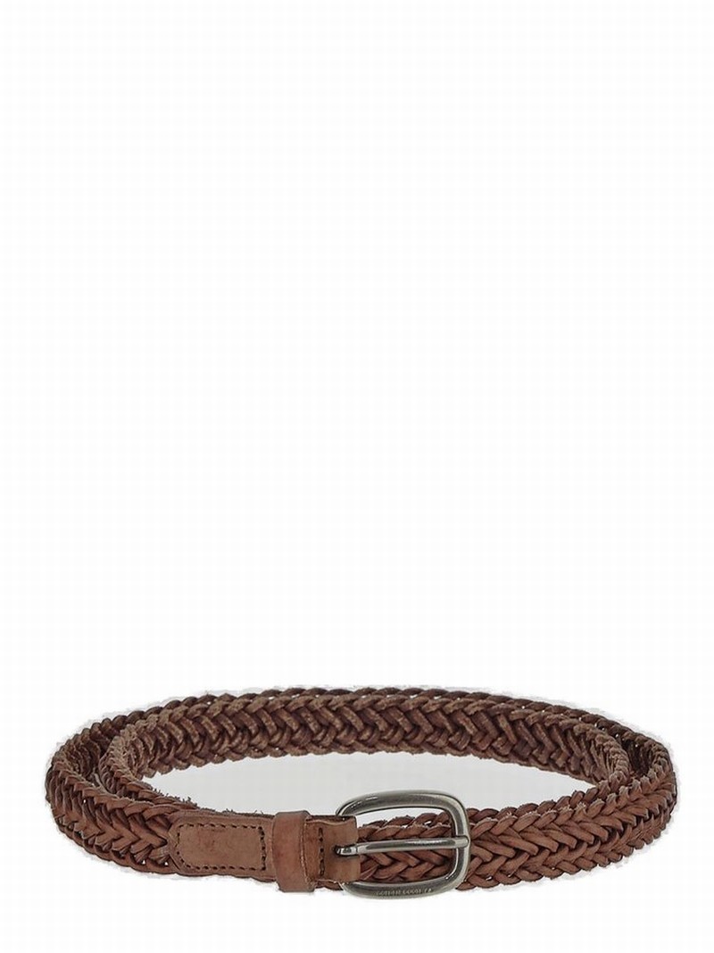 Deluxe Brand Interwoven Designed Buckle Belt In Brown