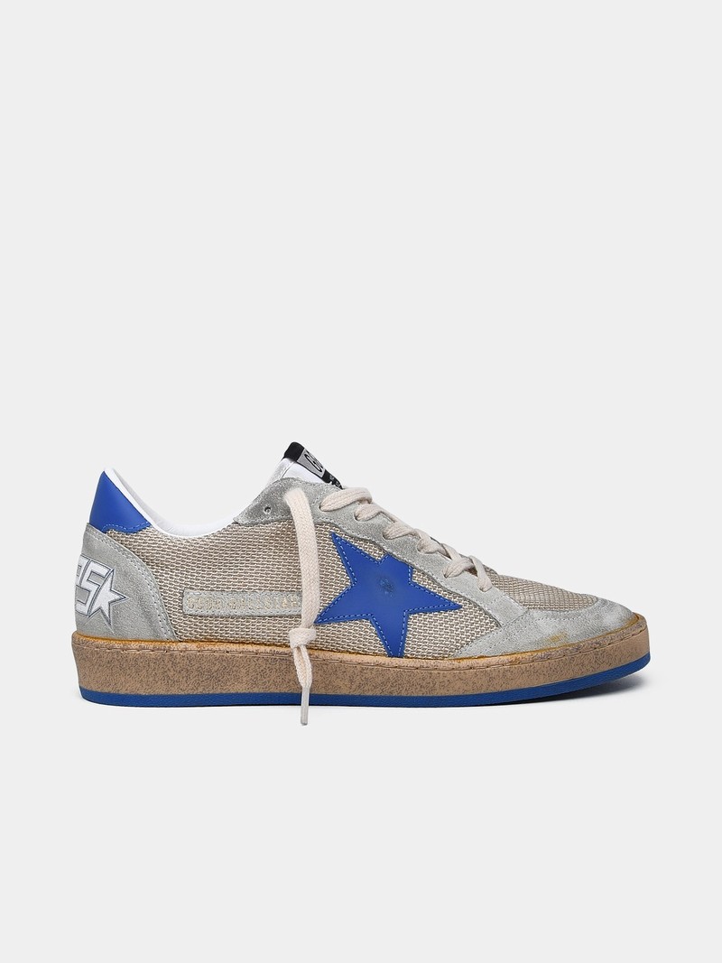 Beige Mesh Blend Ball Star Sneakers