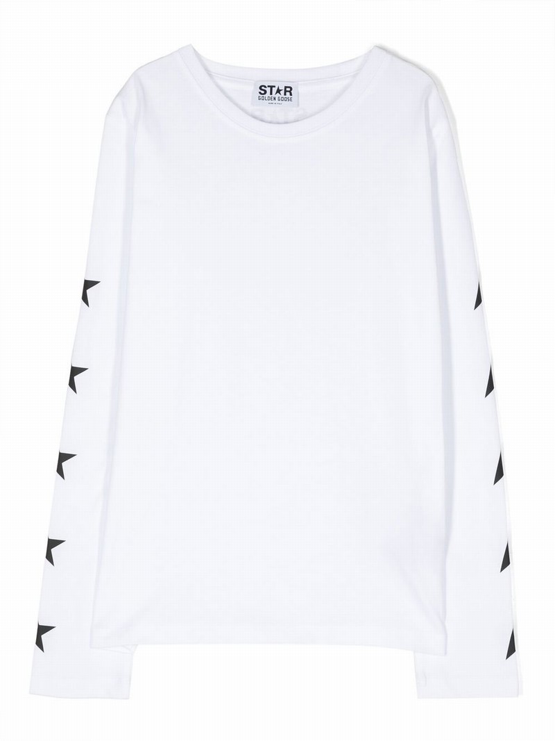 Kids' Star-print Cotton Sweatshirt In White