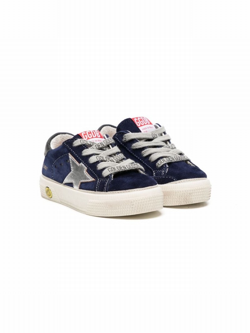 Babies' Star-patch Suede Sneakers In Blue