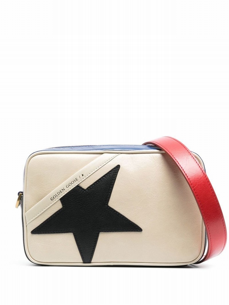 Star Leather Crossbody Bag In Bianco