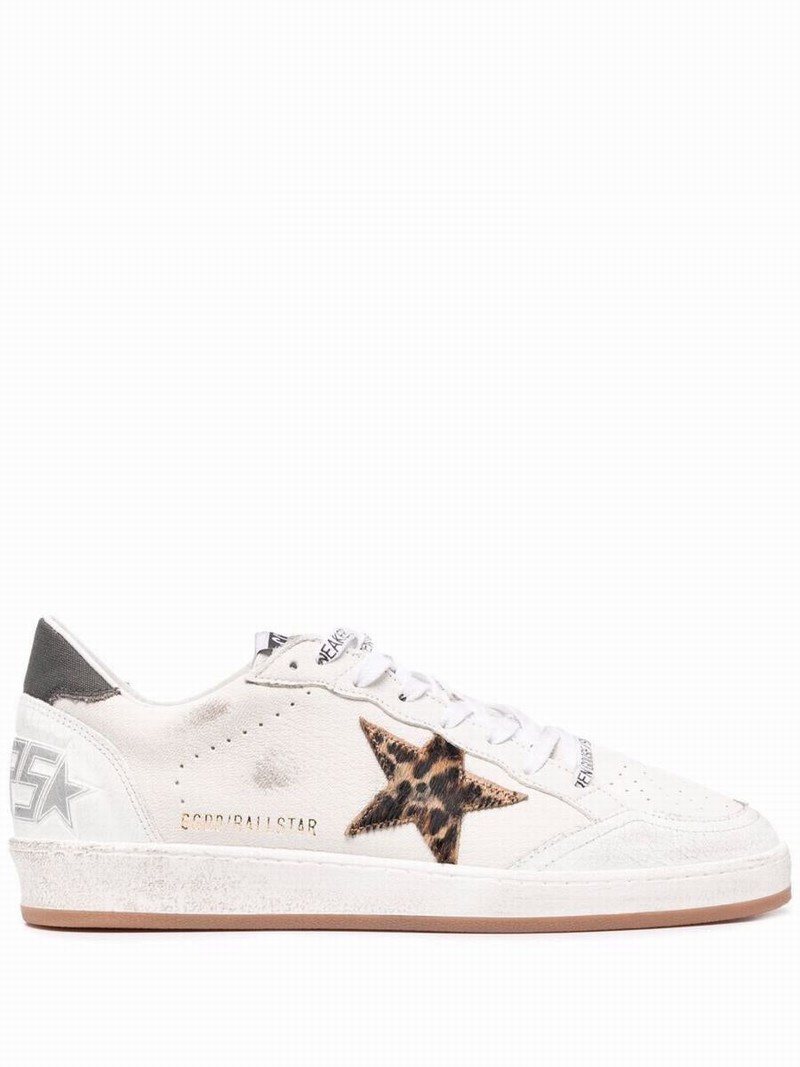 Ball Star Leather Sneakers In White