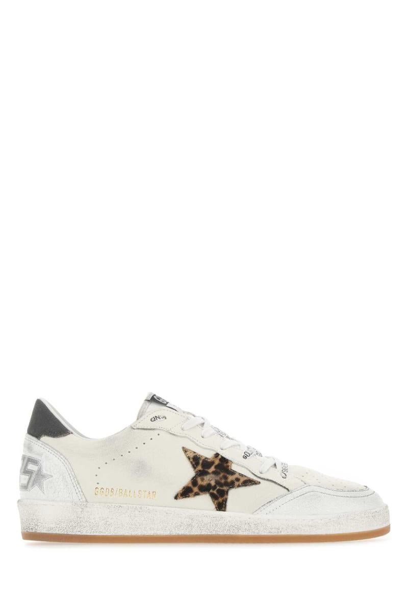 Deluxe Brand Cream/animalier Ball Star Sneakers In White